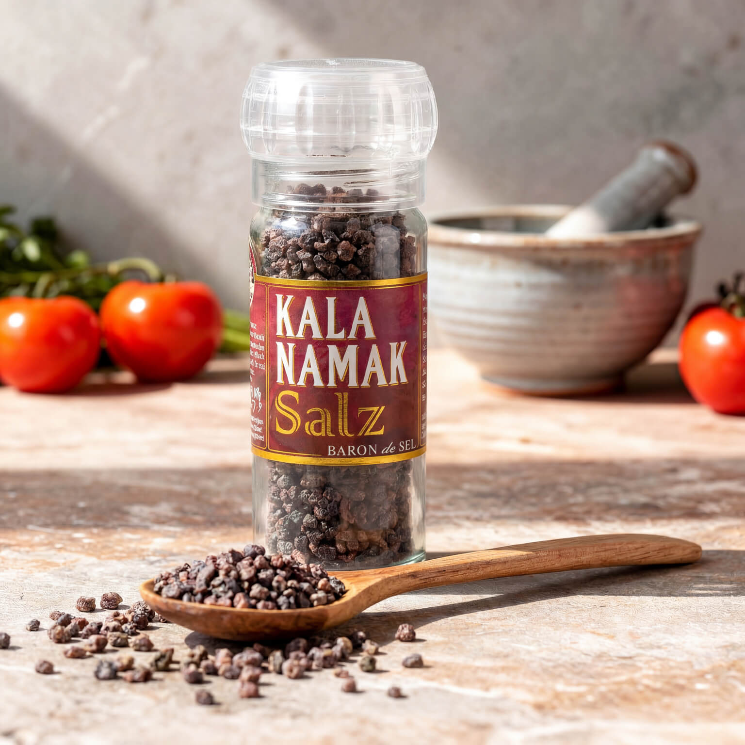 Kala Namak Schwarzsalz Keramikmühle
