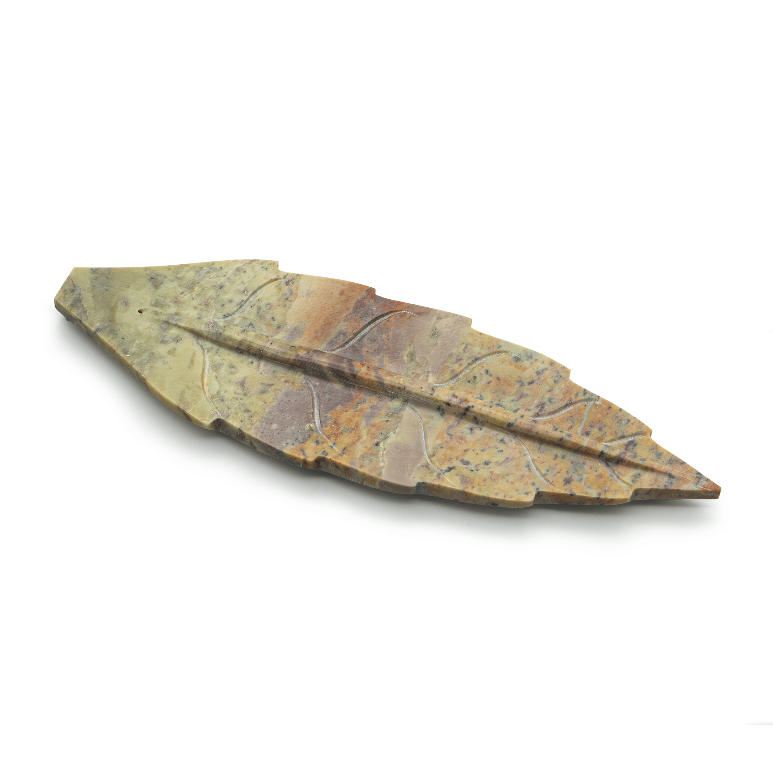 Räucherstäbchenhalter Blatt Speckstein natur