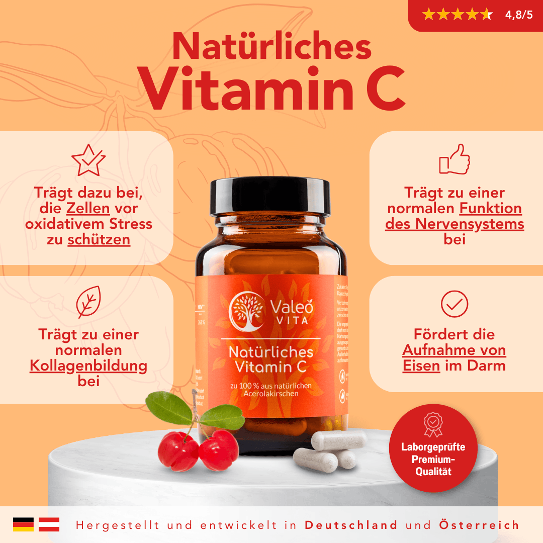 Natürliches Vitamin C aus Acerolakirschen