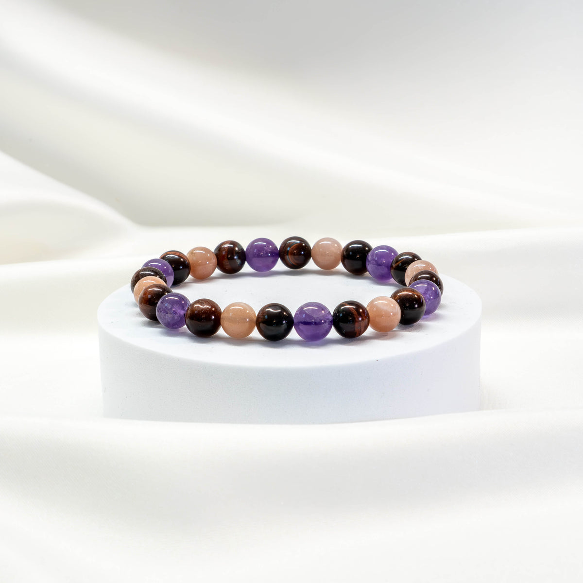 Armband Tigerauge/Sonnenstein/Amethyst