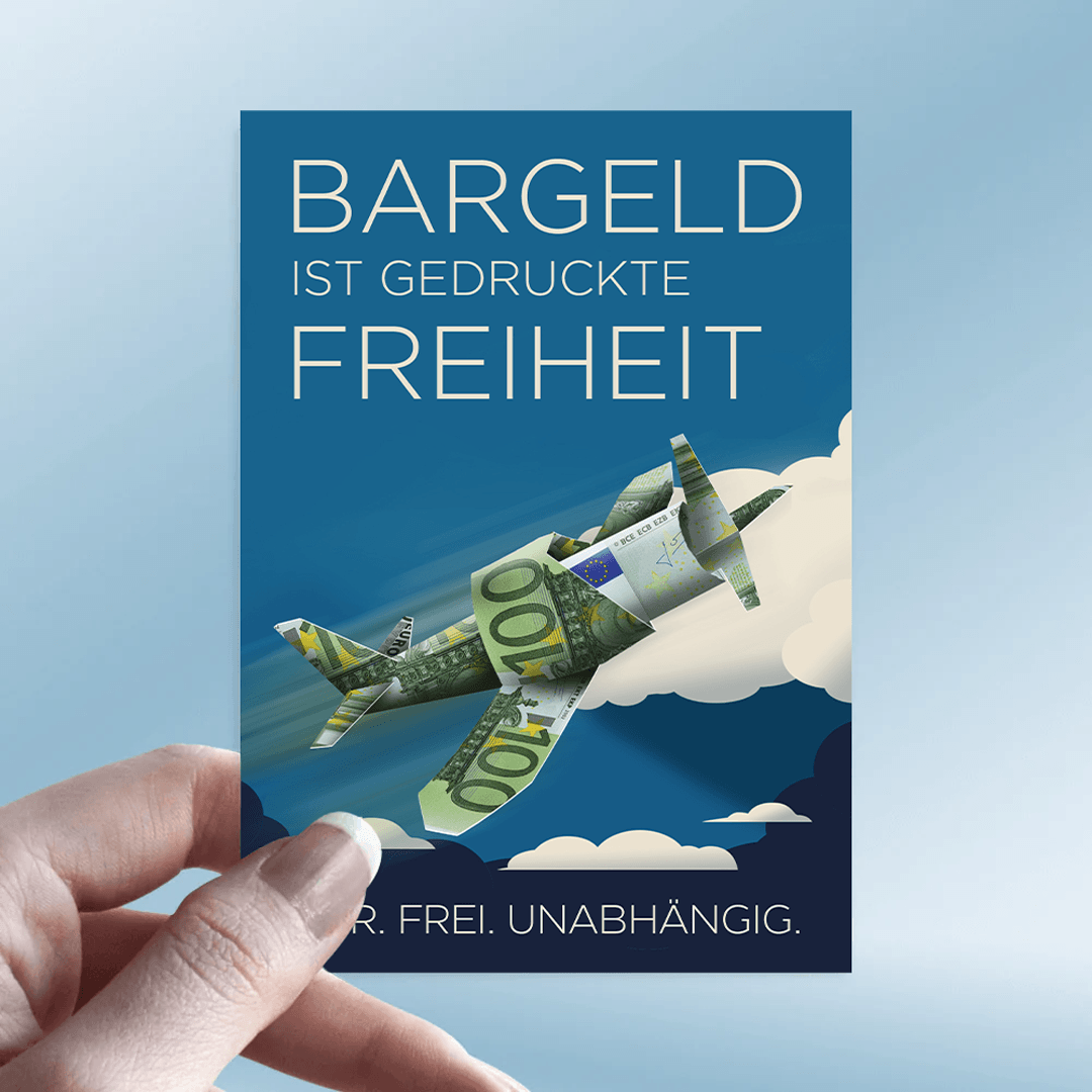 Aufkleber „Bargeld ist gedruckte Freiheit“