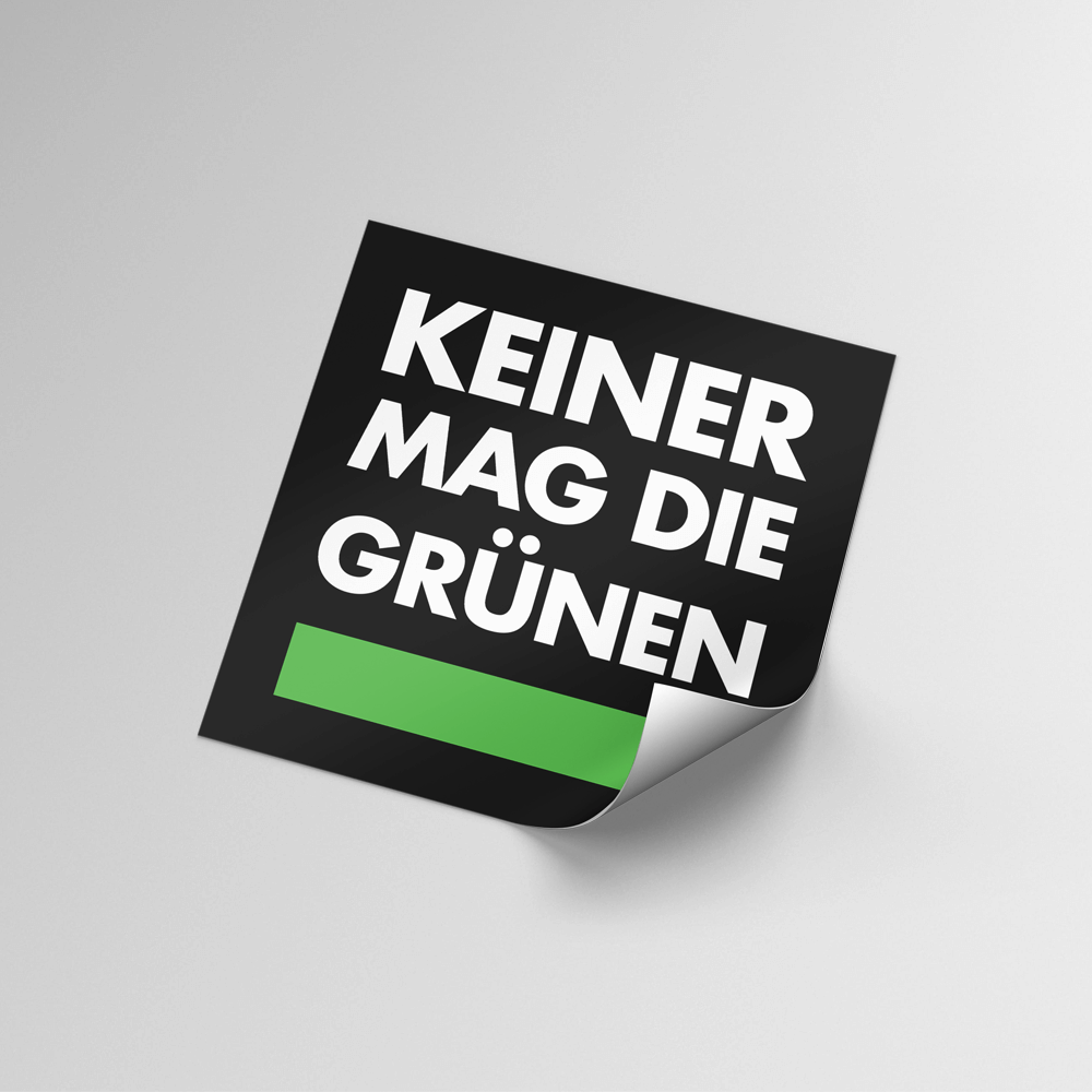 Aufkleber „Keiner mag die Grünen“