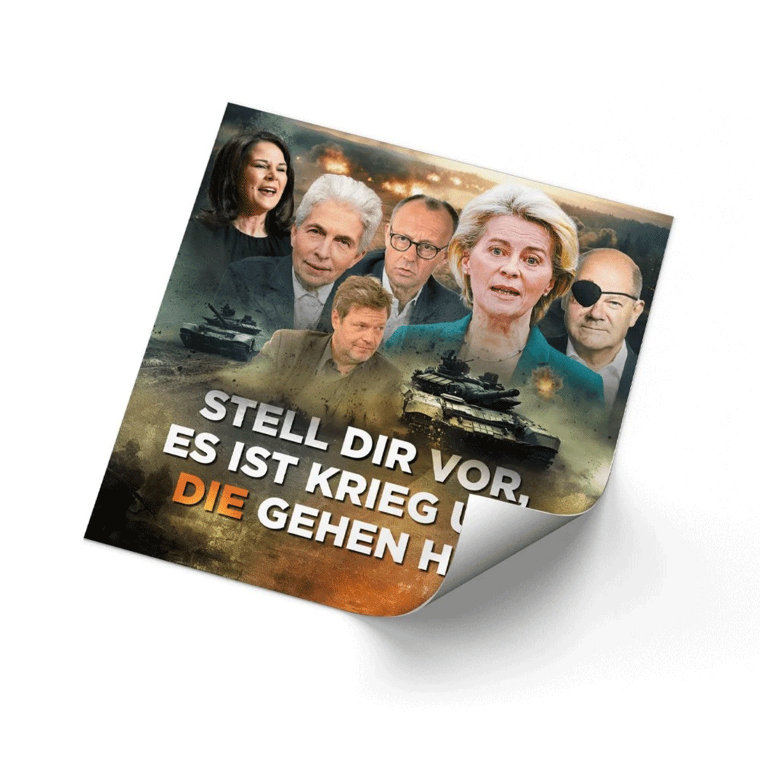 Aufkleber „Stell dir vor, es ist Krieg“