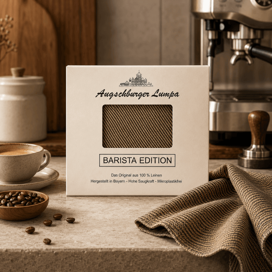 Augschburger Lumpa „Barista Edition“ – 2er Set Reinigungstücher aus 100% Leinen