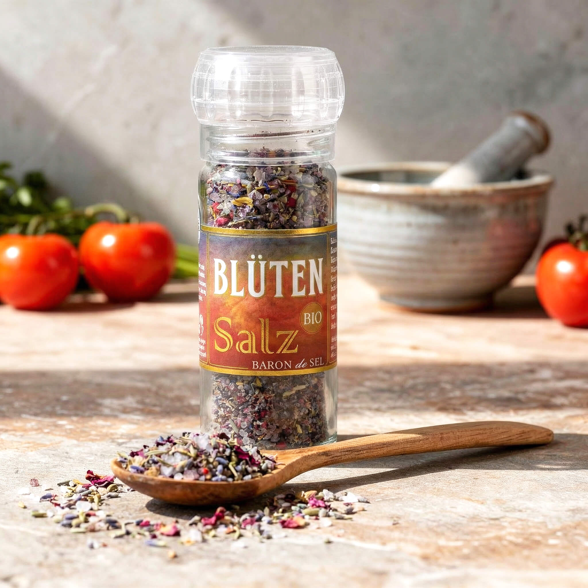 Bio Blüten Salz Keramikmühle (70g)
