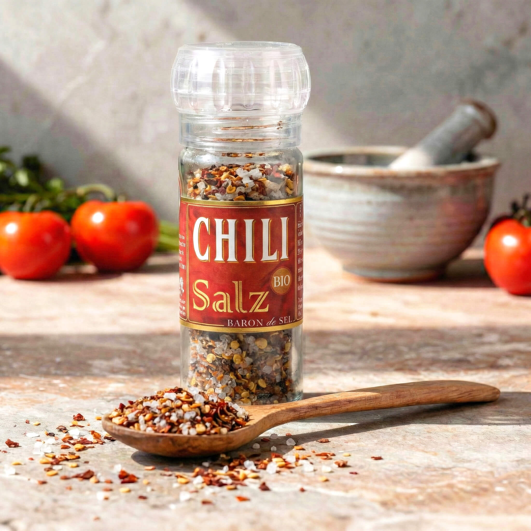 Bio Chili Salz Keramikmühle (75g)