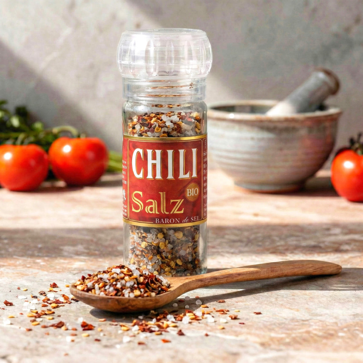 Bio Chili Salz Keramikmühle (75g)