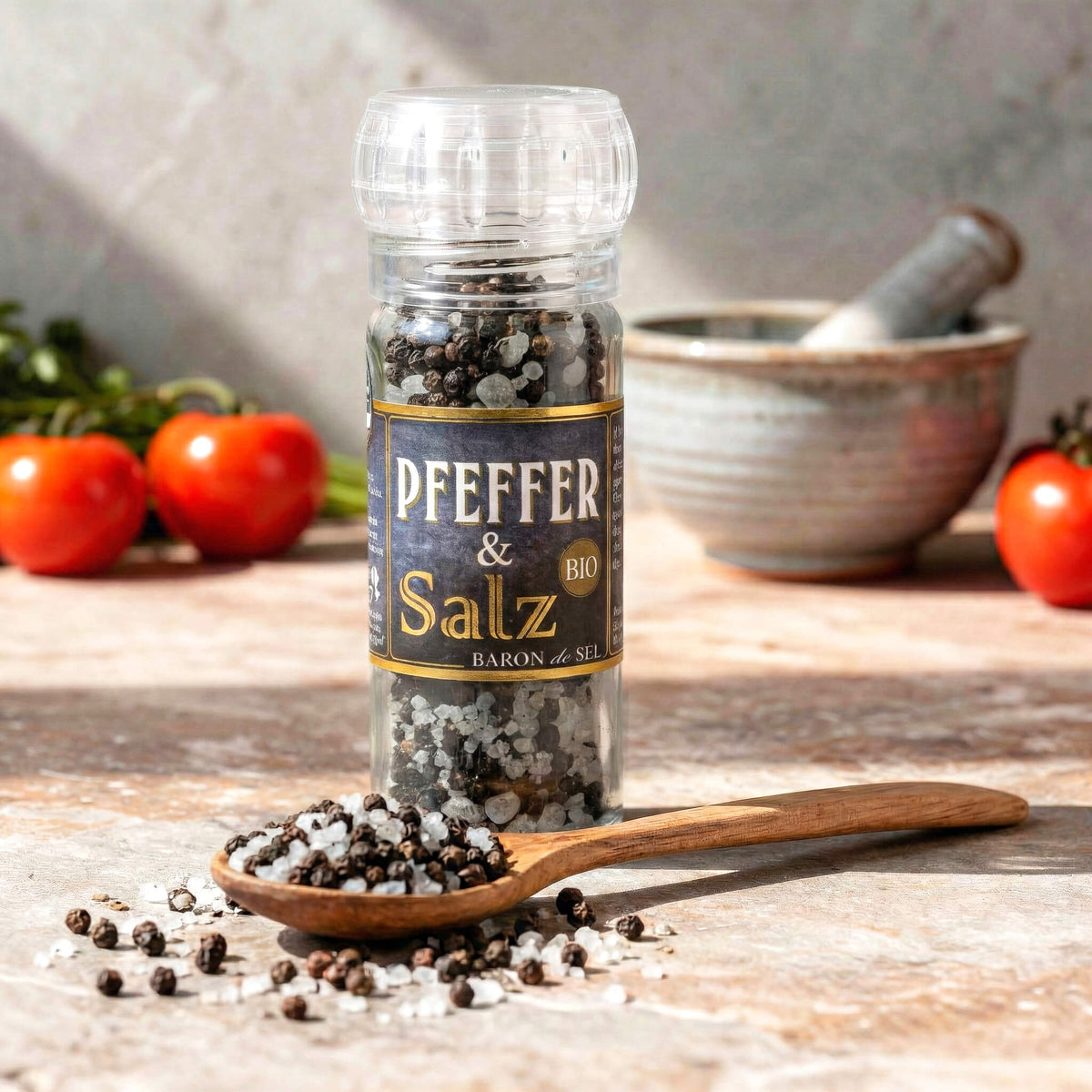Bio Pfeffer Perlensalz Keramikmühle (75g)