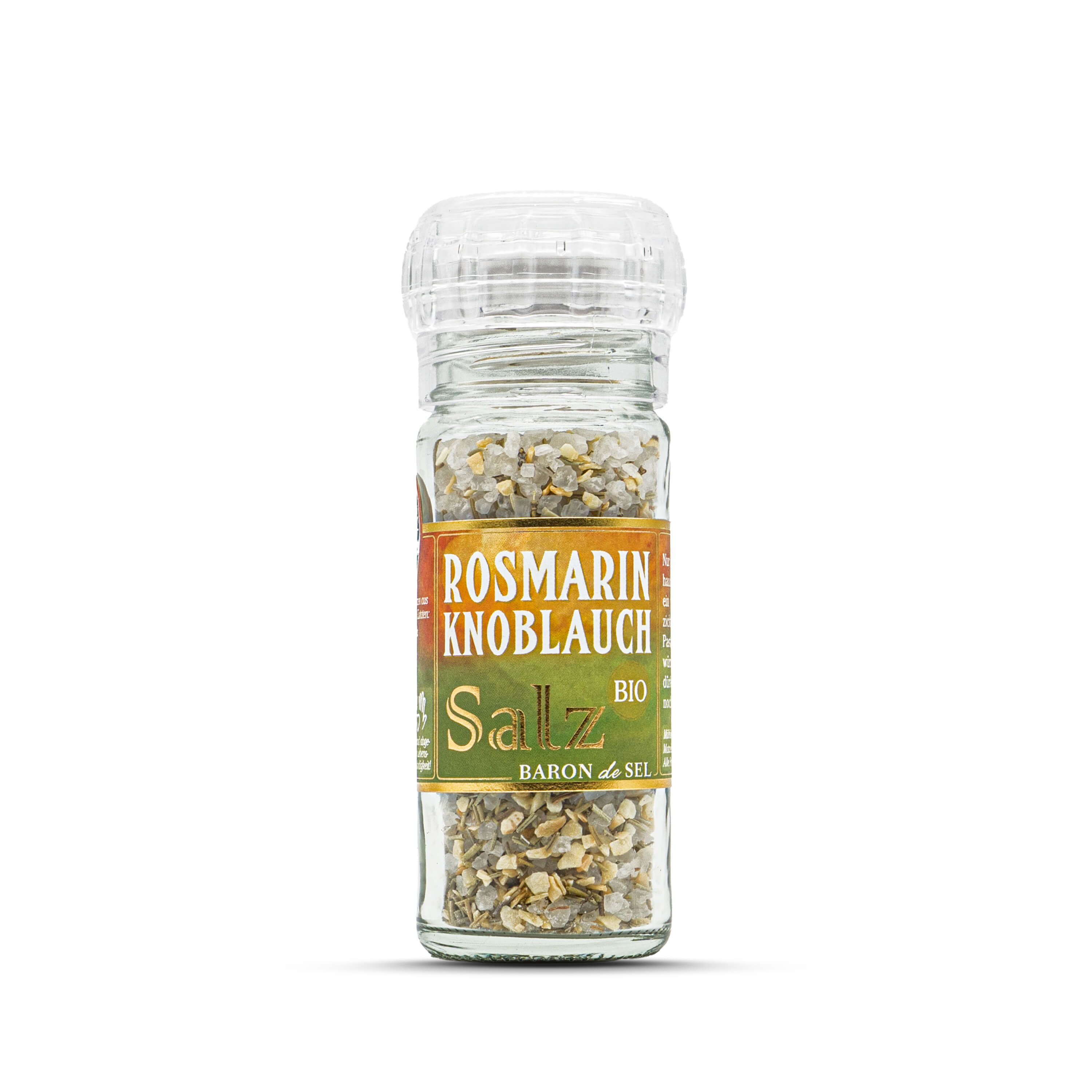 Bio Rosmarin Knoblauch Salz Keramikmühle (70g)