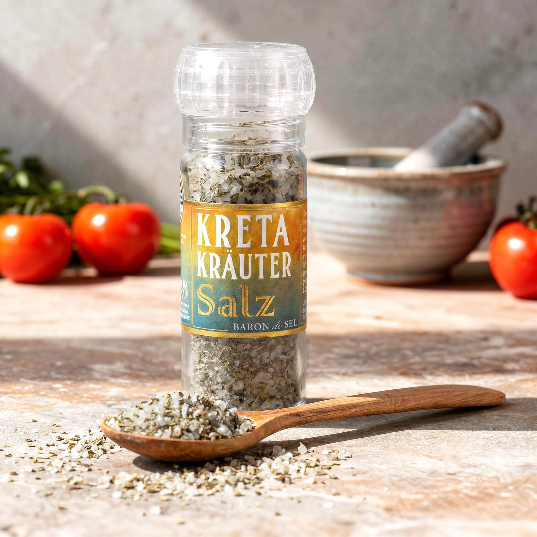 Kreta Kräuter Salz Keramikmühle (80g)