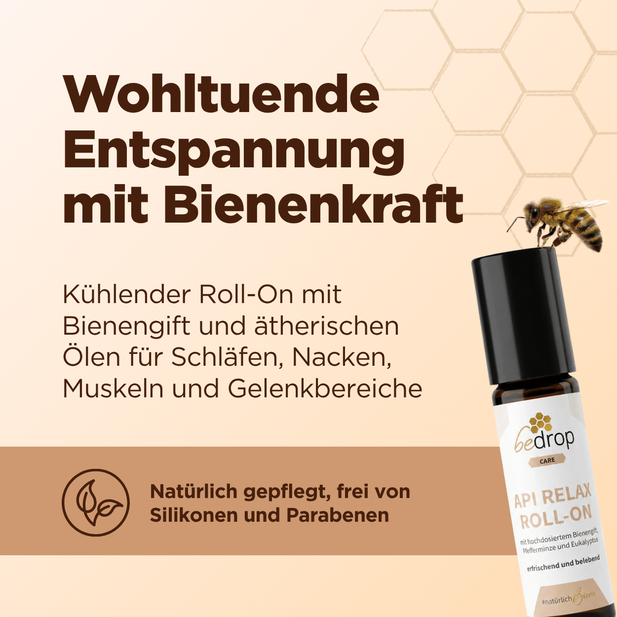 Api Relax Roll-On mit hochdosiertem Bienengift, Pfefferminze und Eukalyptus