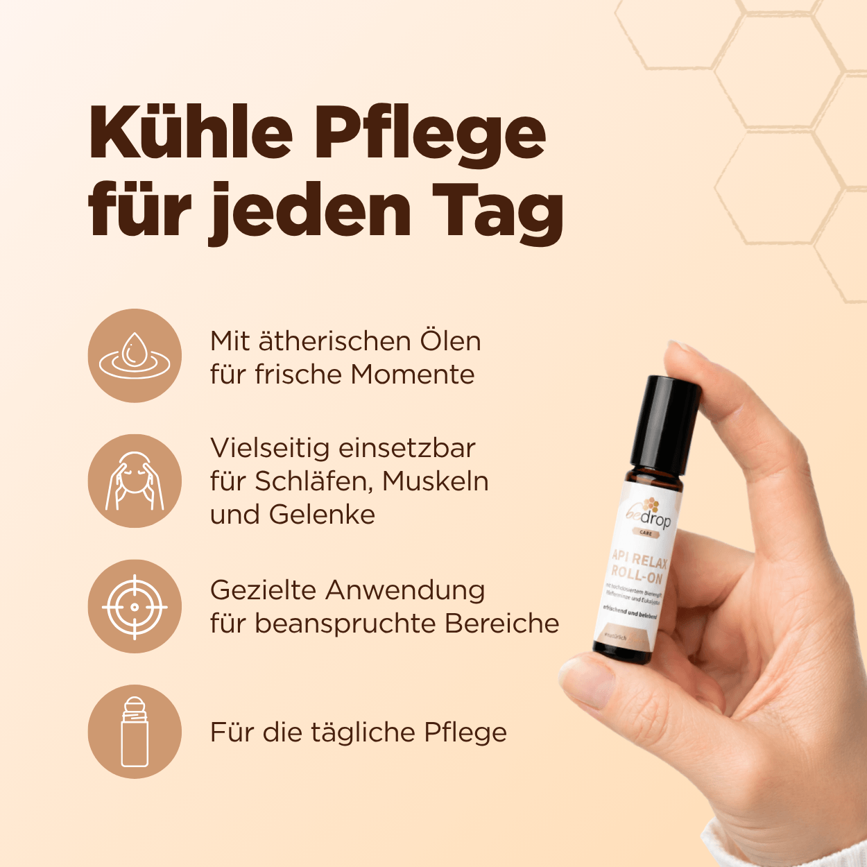 Api Relax Roll-On mit hochdosiertem Bienengift, Pfefferminze und Eukalyptus