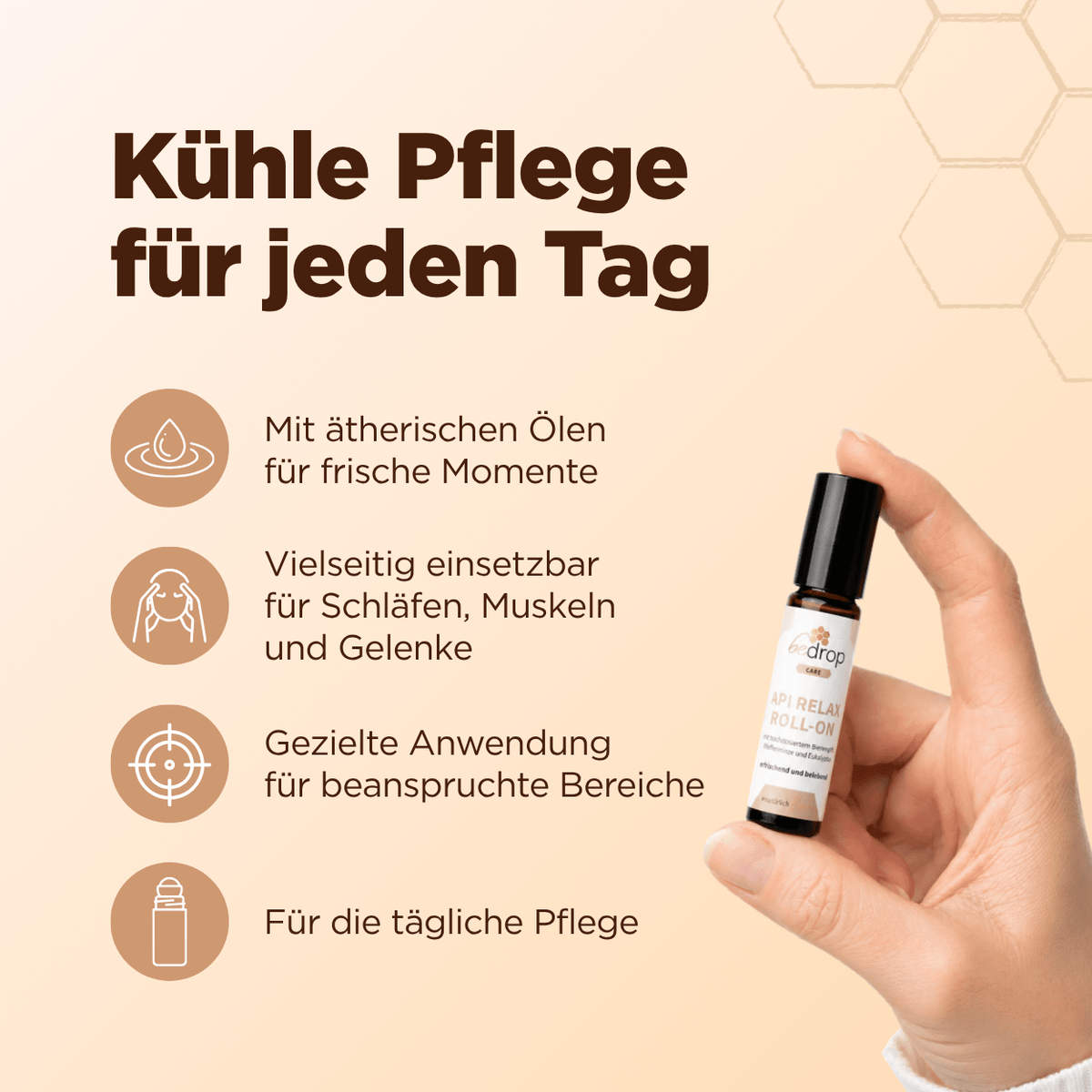 Api Relax Roll-On mit hochdosiertem Bienengift, Pfefferminze und Eukalyptus