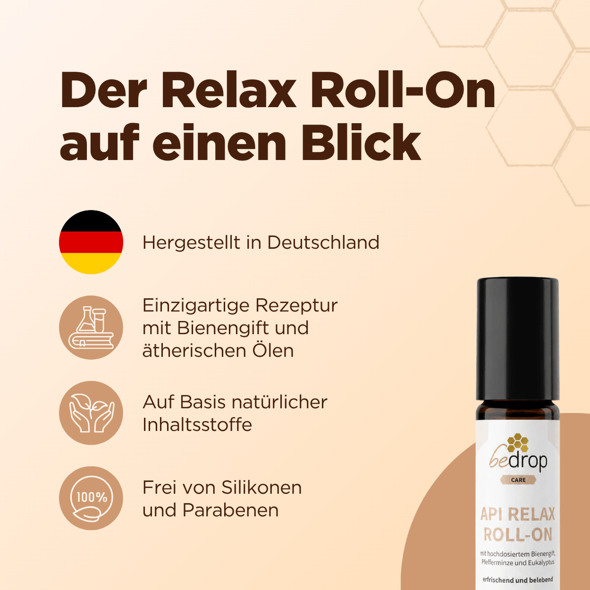 Api Relax Roll-On mit hochdosiertem Bienengift, Pfefferminze und Eukalyptus