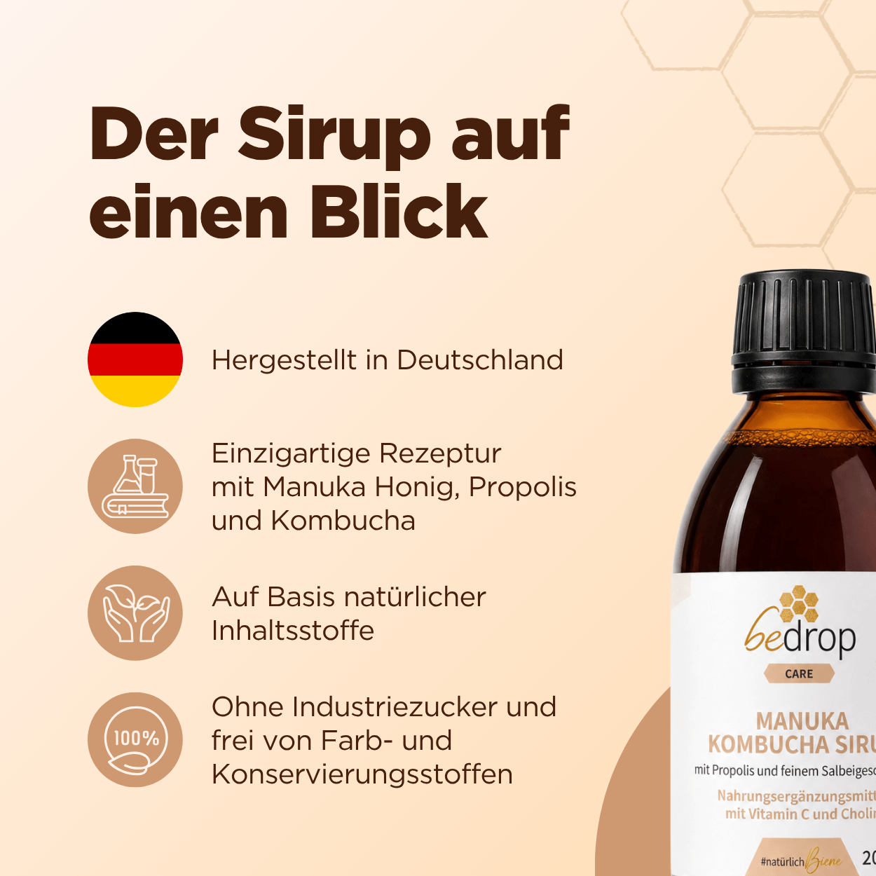 Manuka Kombucha Sirup mit Propolis und feinem Salbeigeschmack