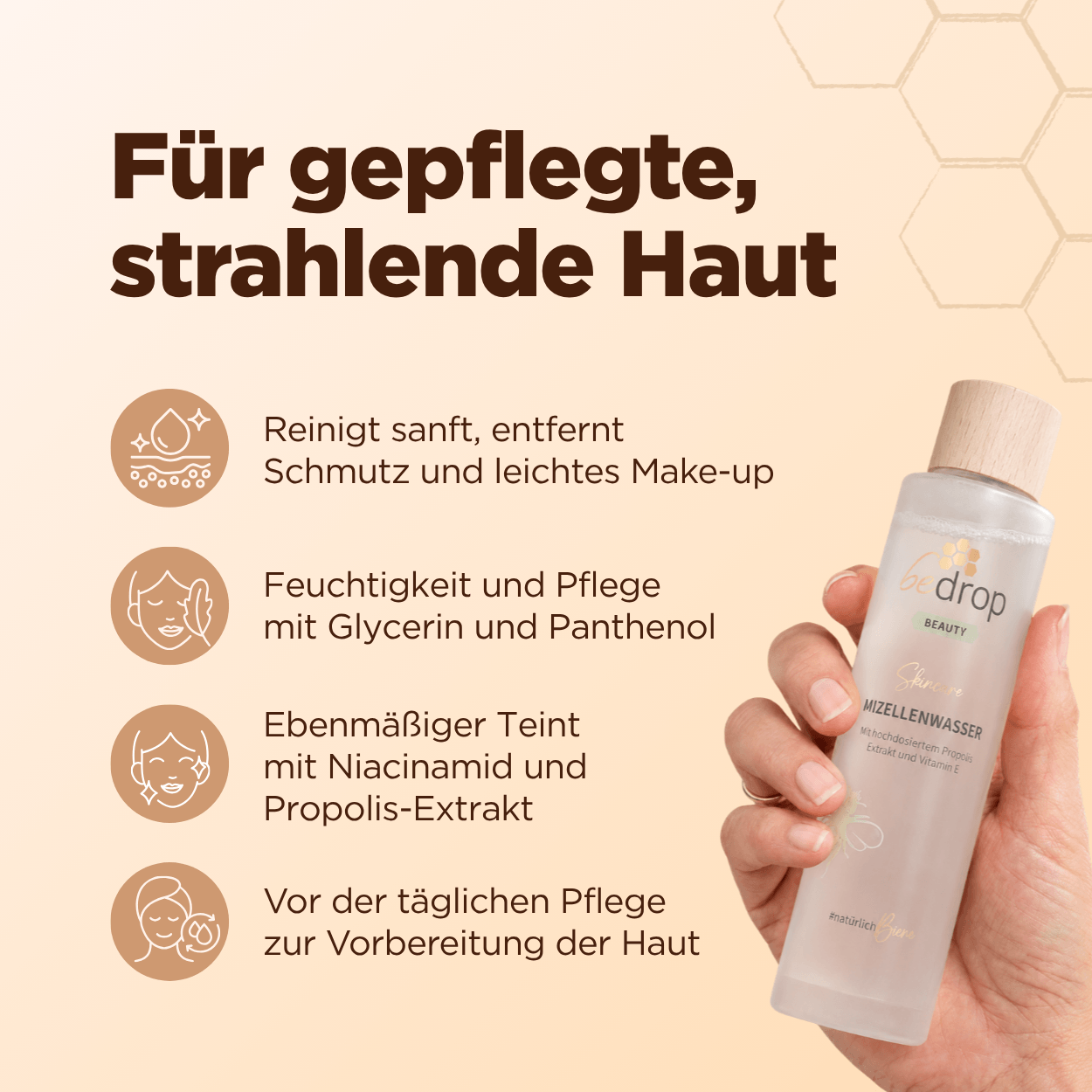 Mizellenwasser/Tonikum mit hochdosiertem Propolis Extrakt und Vitamin E