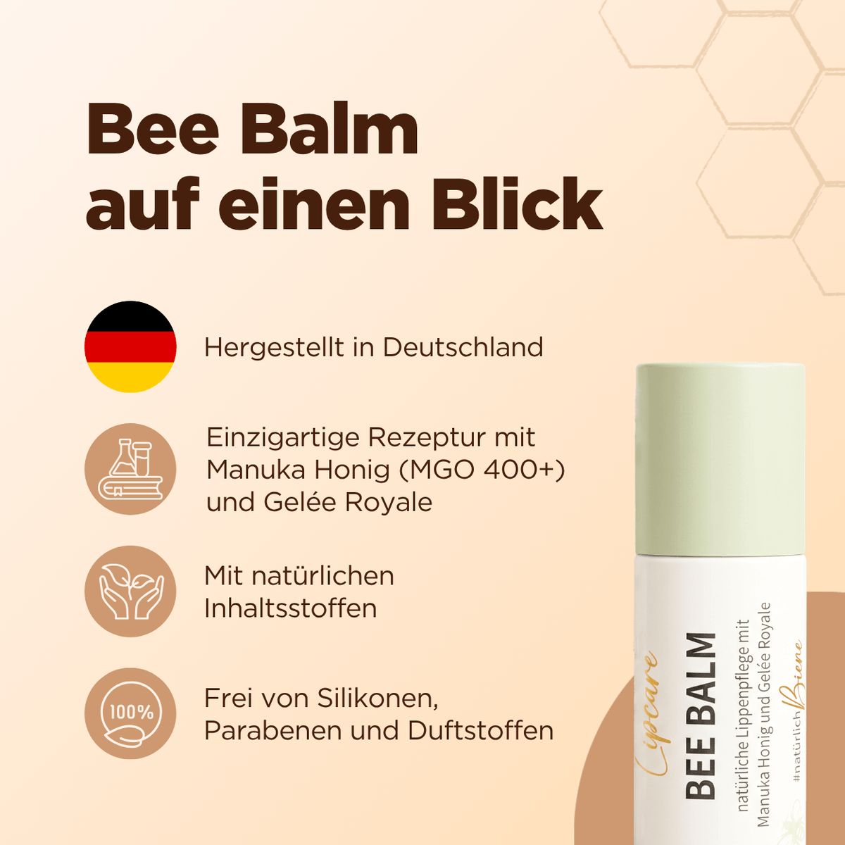 Bee Balm natürlicher Lippenpflegebalsam