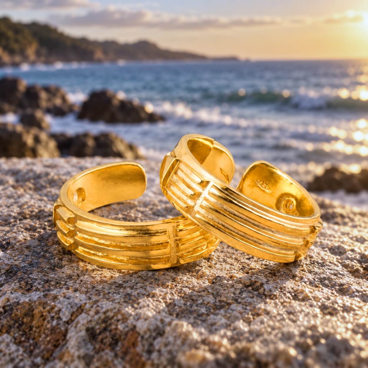 Atlantisring für Herren vergoldet