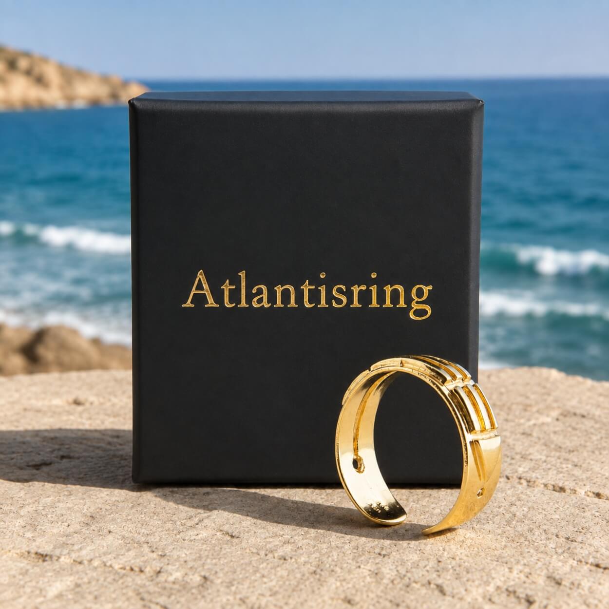 Atlantisring für Herren vergoldet