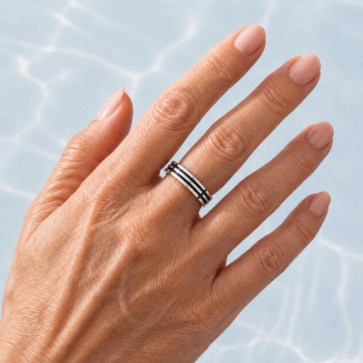 Atlantisring für Damen Silber