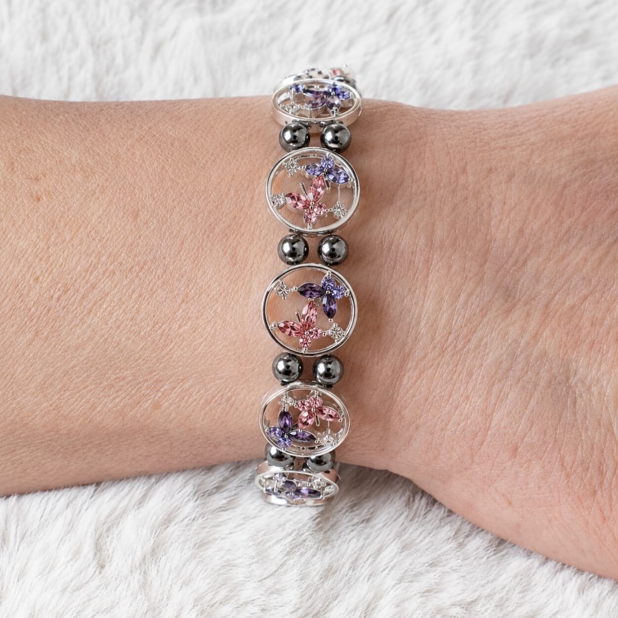 Kristallarmband „Schmetterling“ mit Hämatit