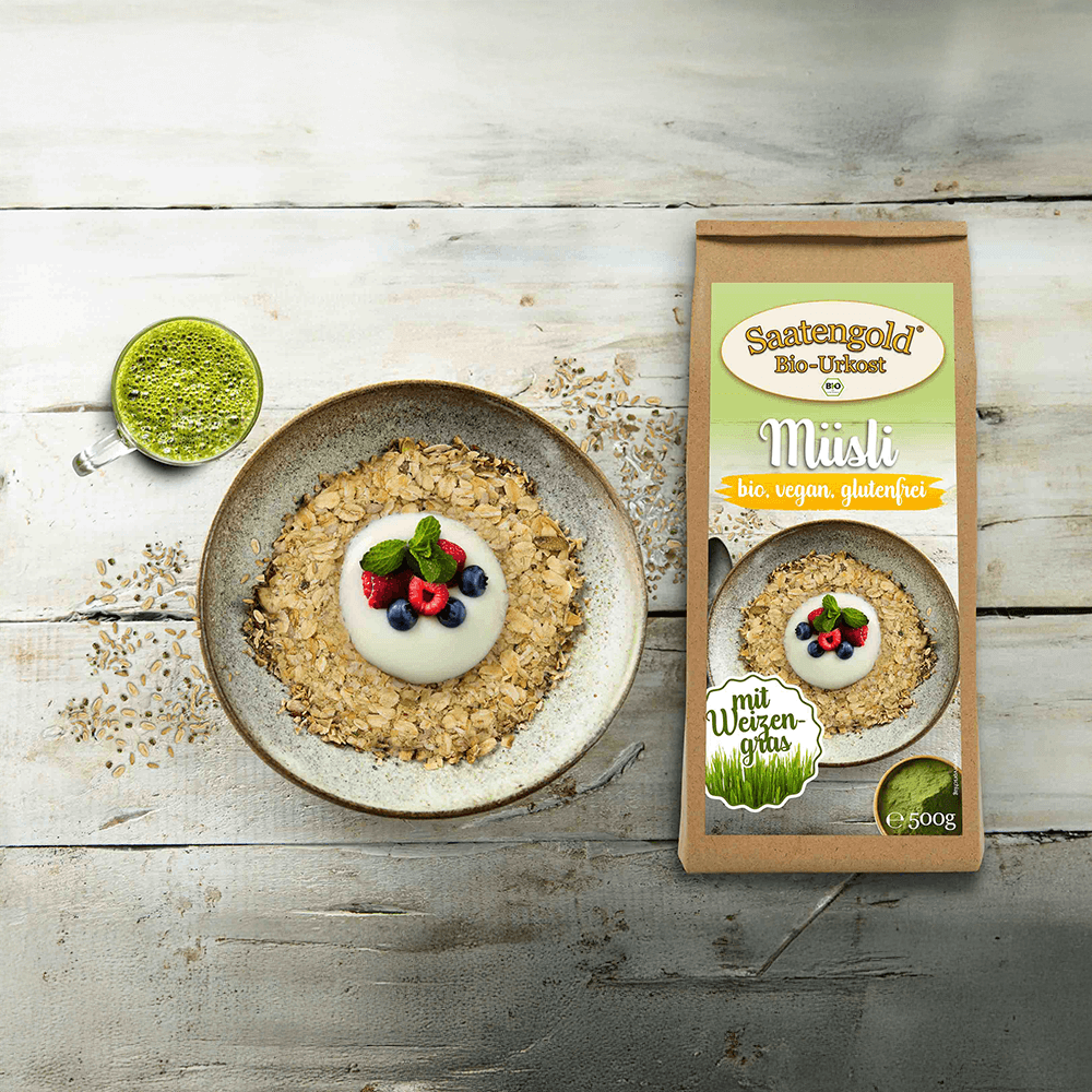Bio Müsli mit Weizengras