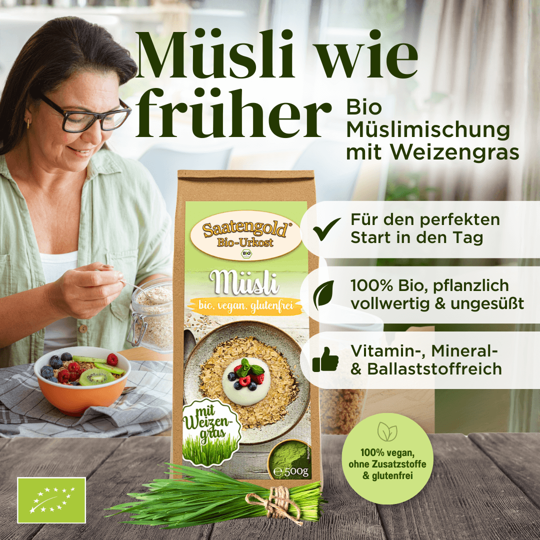 Bio Müsli mit Weizengras