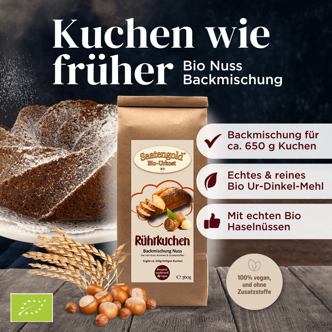 Bio Nusskuchen Backmischung Ur-Dinkel hell