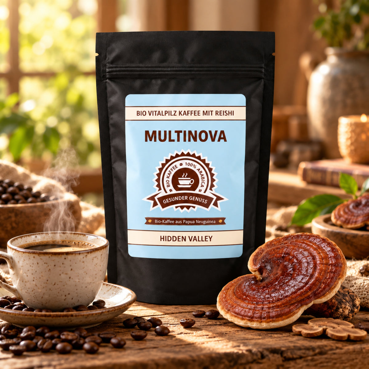 Bio Vitalpilz Kaffee „Hidden Valley“ mit Bio Reishi
