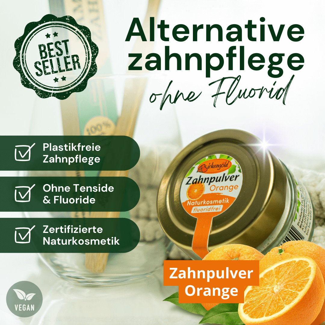 Fluoridfreies Zahnpulver Orange