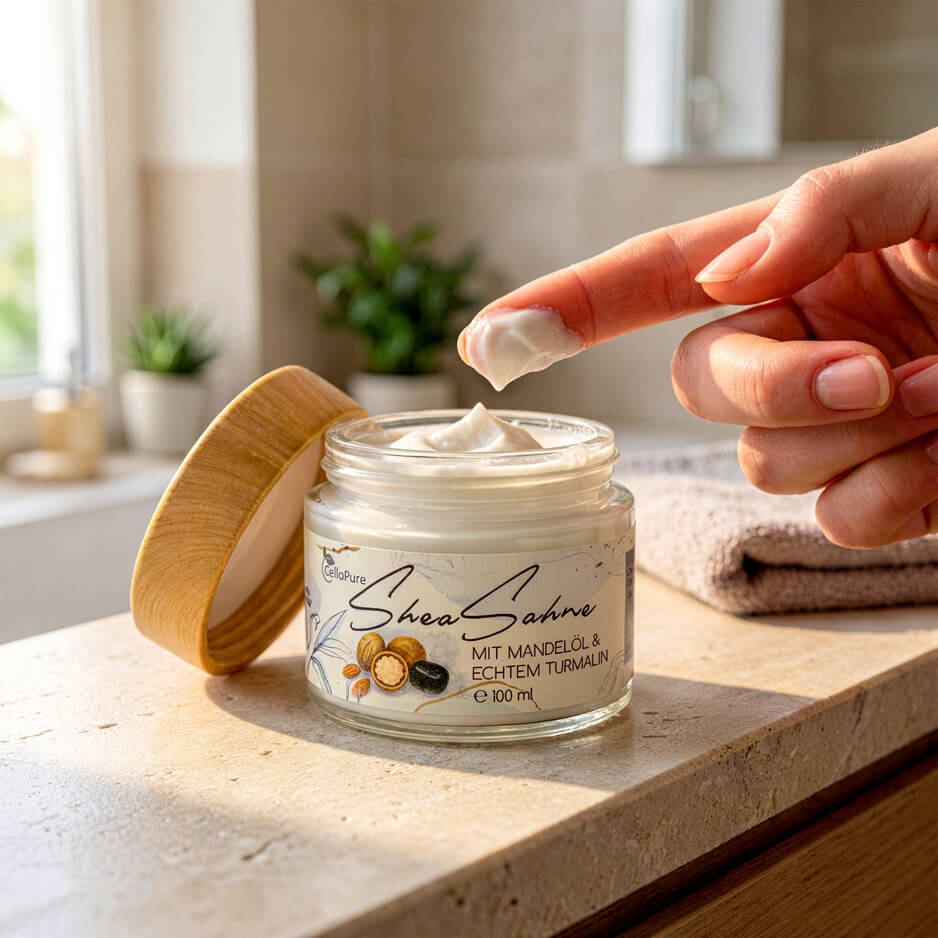Shea Sahne mit Mandelöl und echtem Turmalin