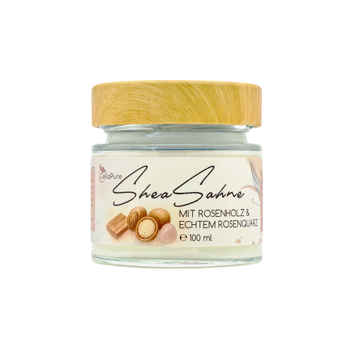 Shea Sahne mit Rosenholz und echtem Rosenquarz