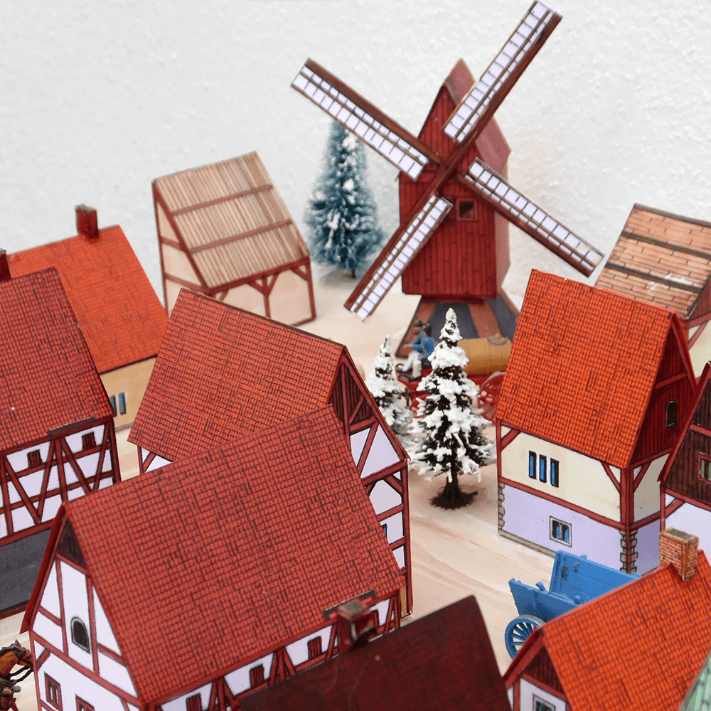 Das friedliche Dorf – Papiermodell