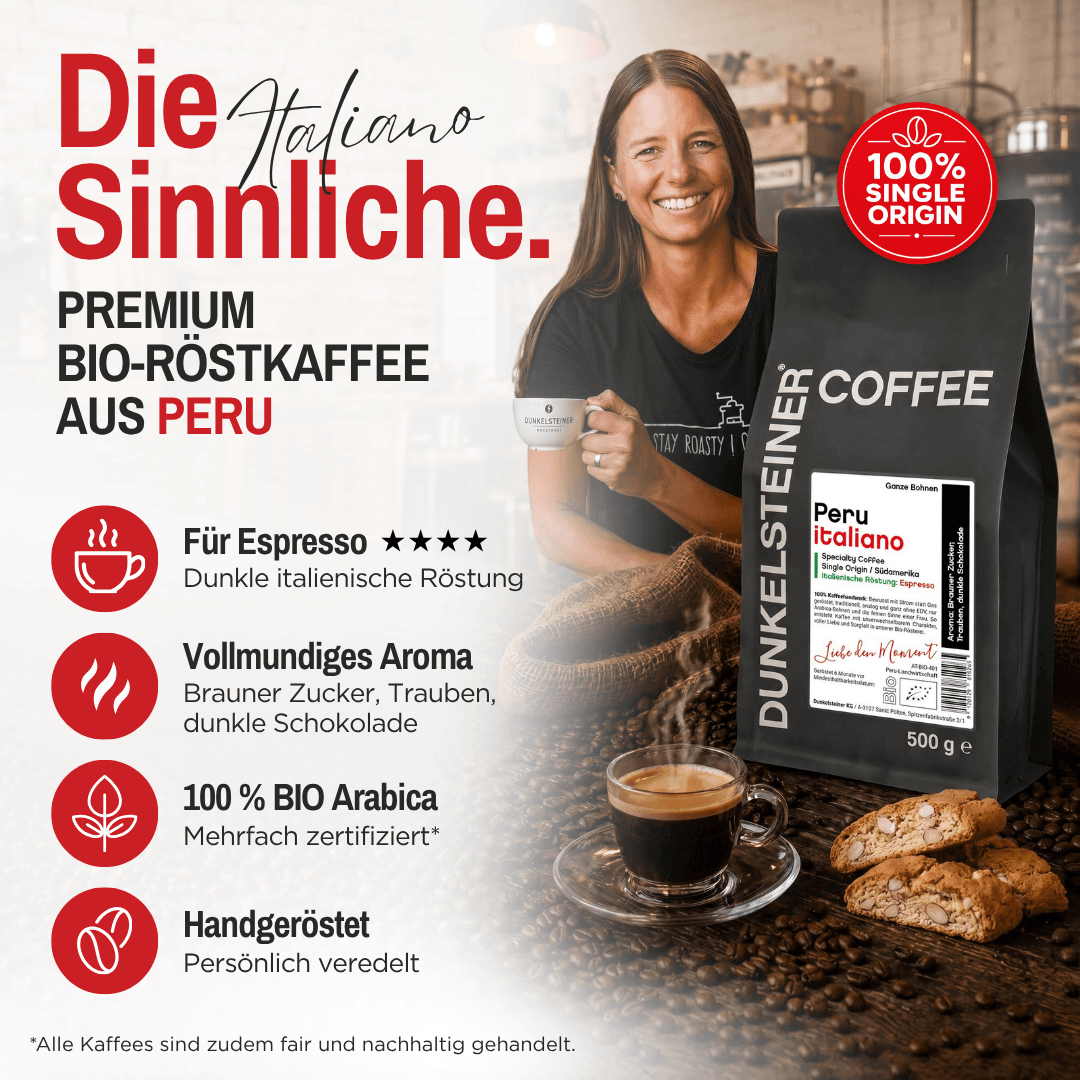 Bio Arabica Röstkaffee „Die Sinnliche“ Italiano aus Peru