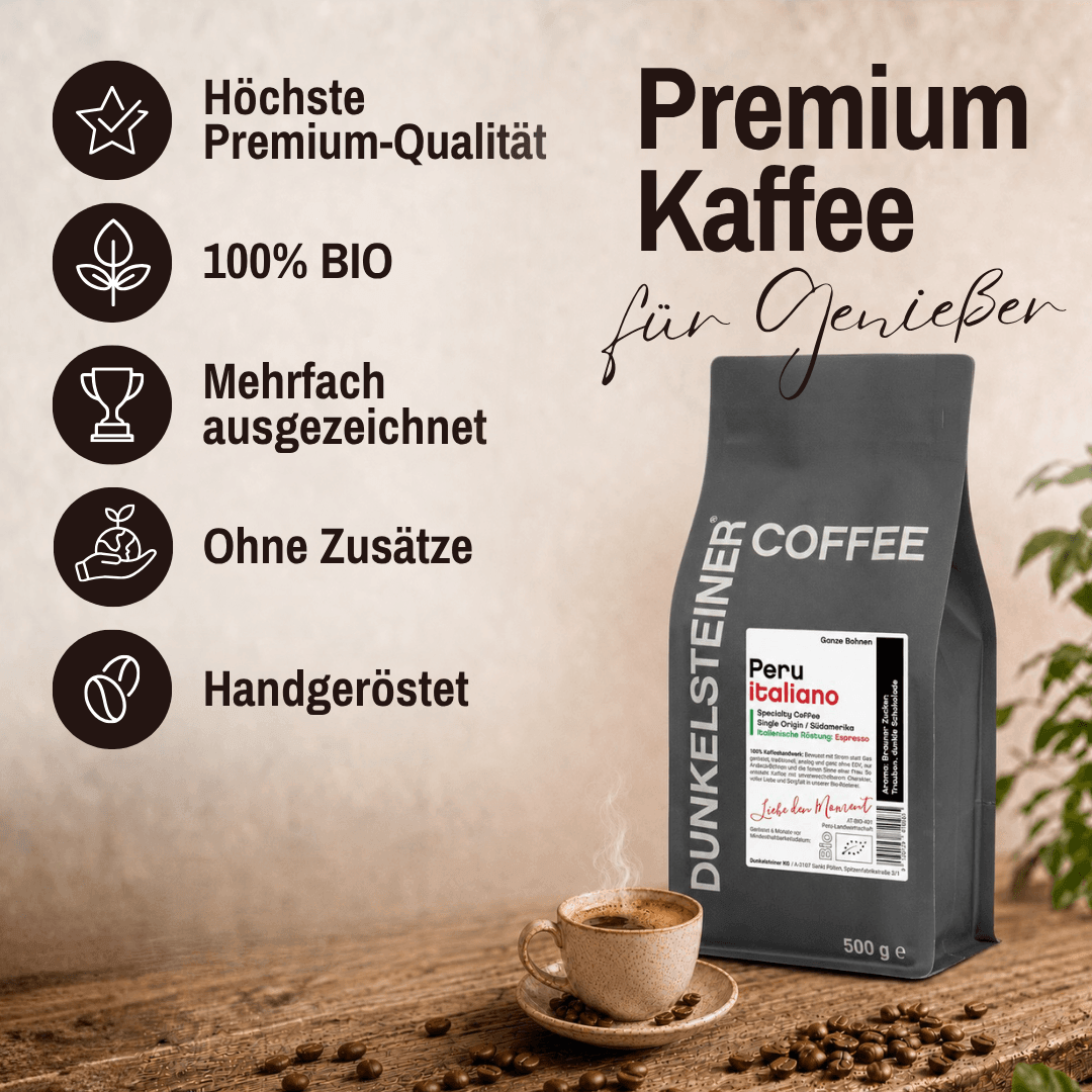 Bio Arabica Röstkaffee „Die Sinnliche“ Italiano aus Peru