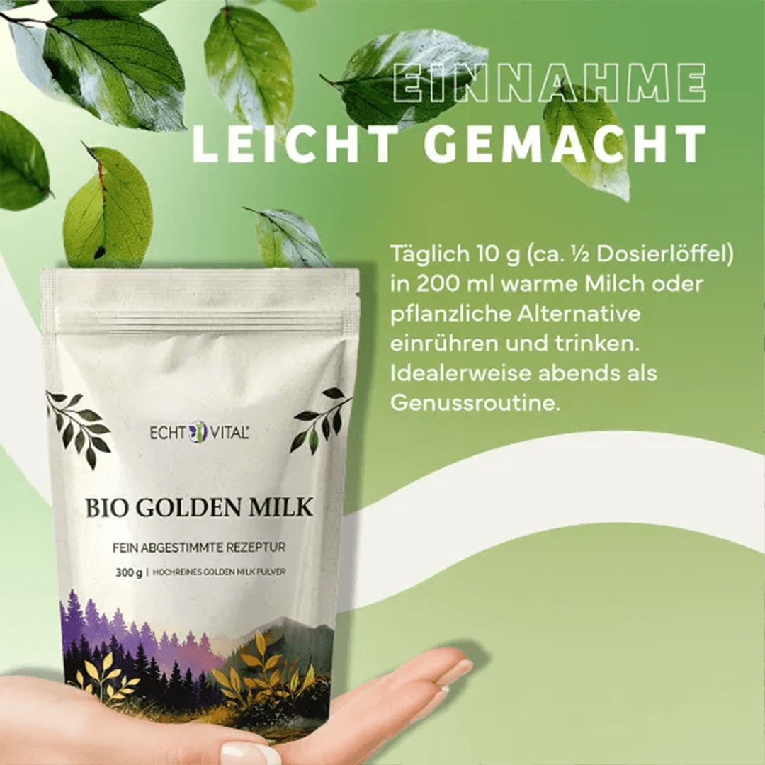 Bio Goldene Milch Pulver mit Pflanzenstoffen