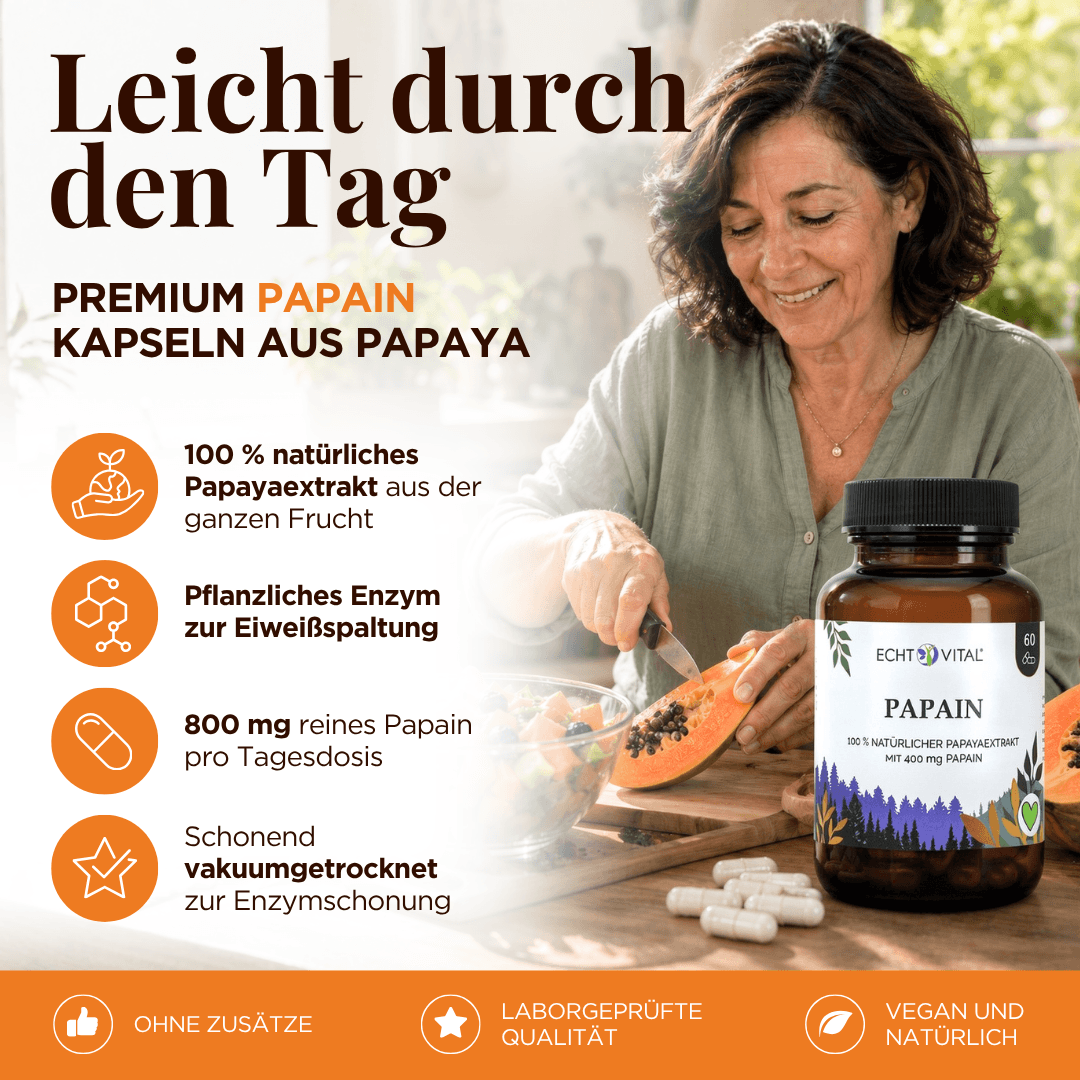 Papain Kapseln aus Papayas
