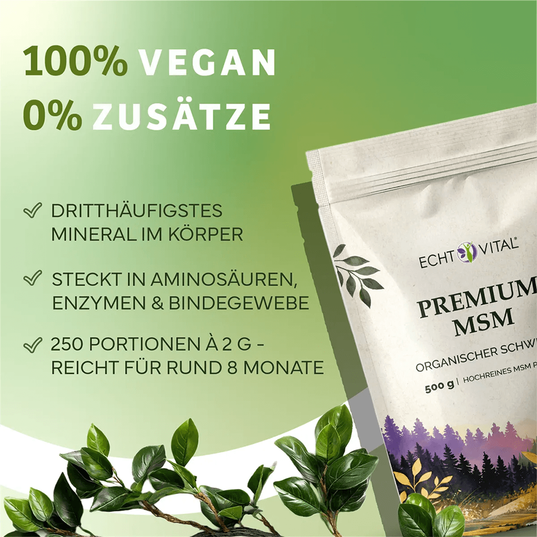 Premium MSM Pulver, 99,9 % Reinheit, organischer Schwefel