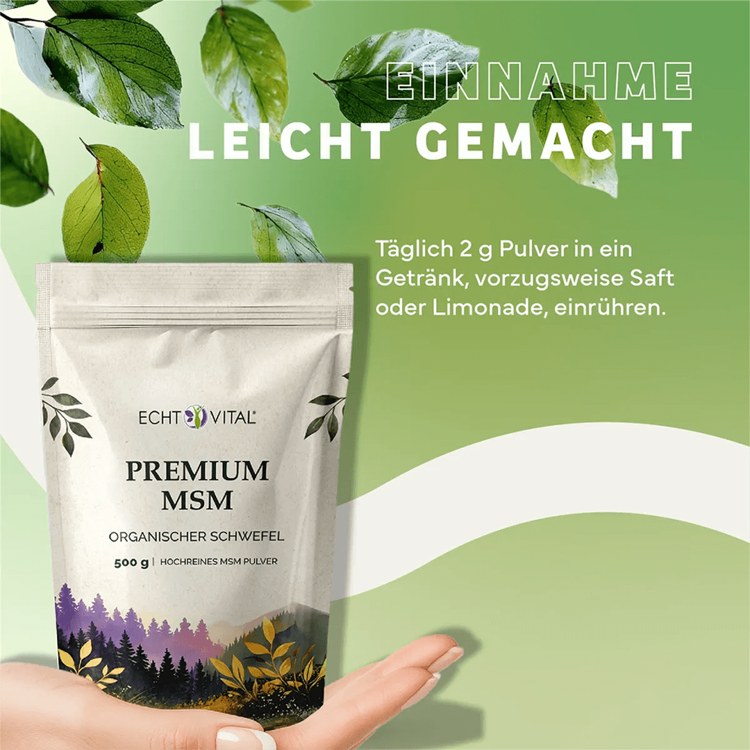 Premium MSM Pulver, 99,9 % Reinheit, organischer Schwefel