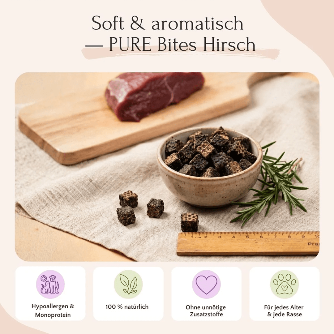 PURE Bites Hirsch für Hunde