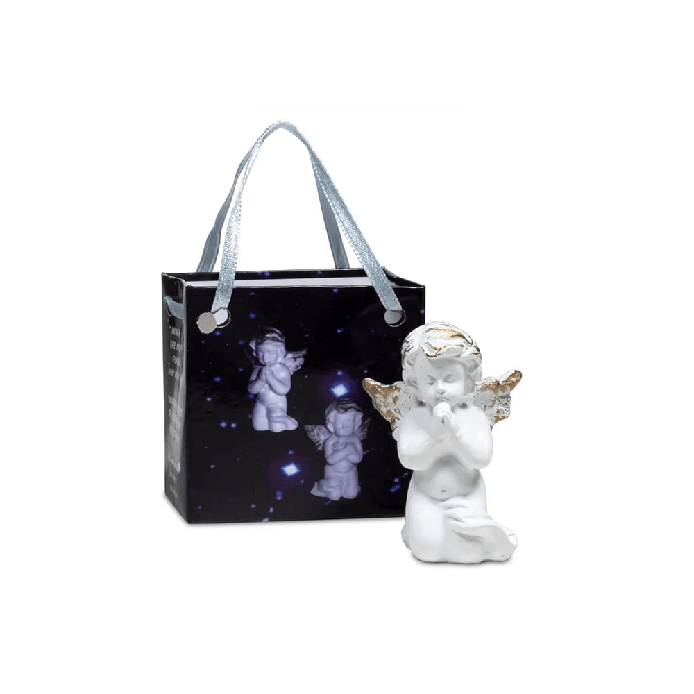 Kleiner Friedensengel mit Geschenktasche