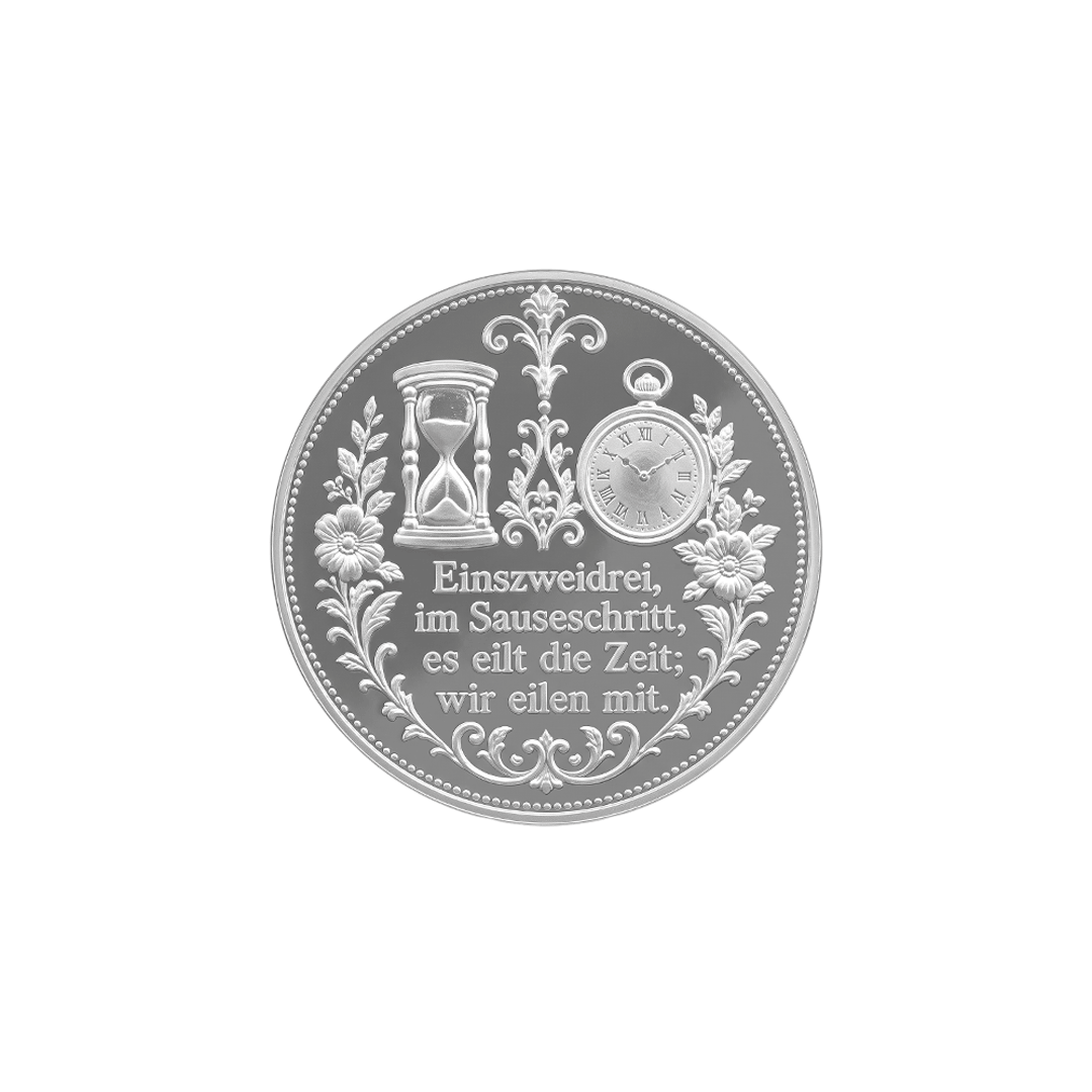 Geburtstagsmedaille aus Feinsilber