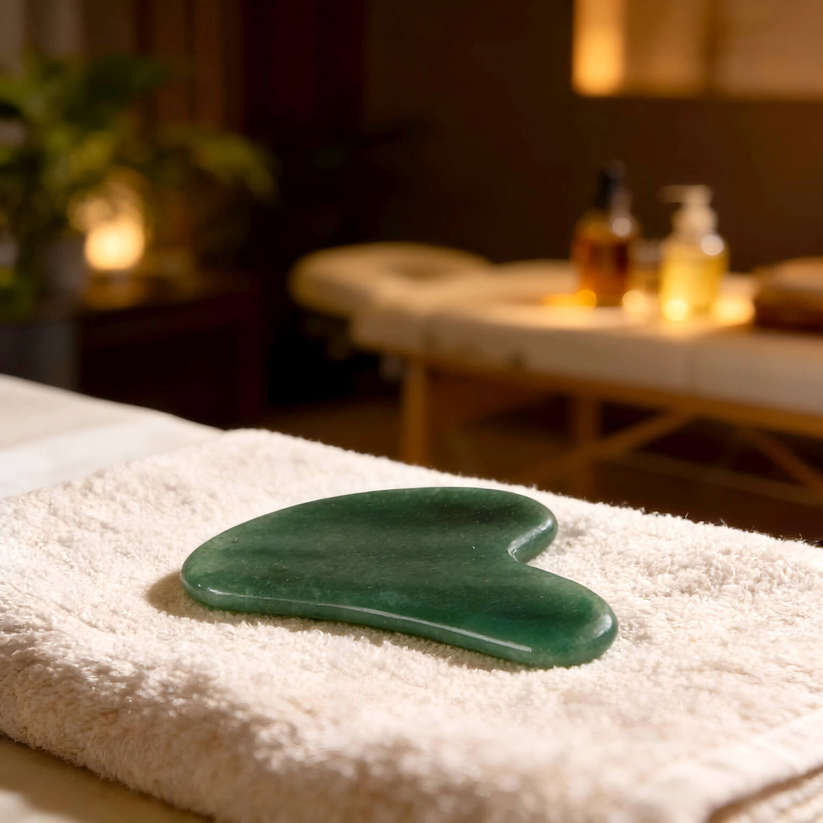 Gua sha Massagestein Grüner Aventurin