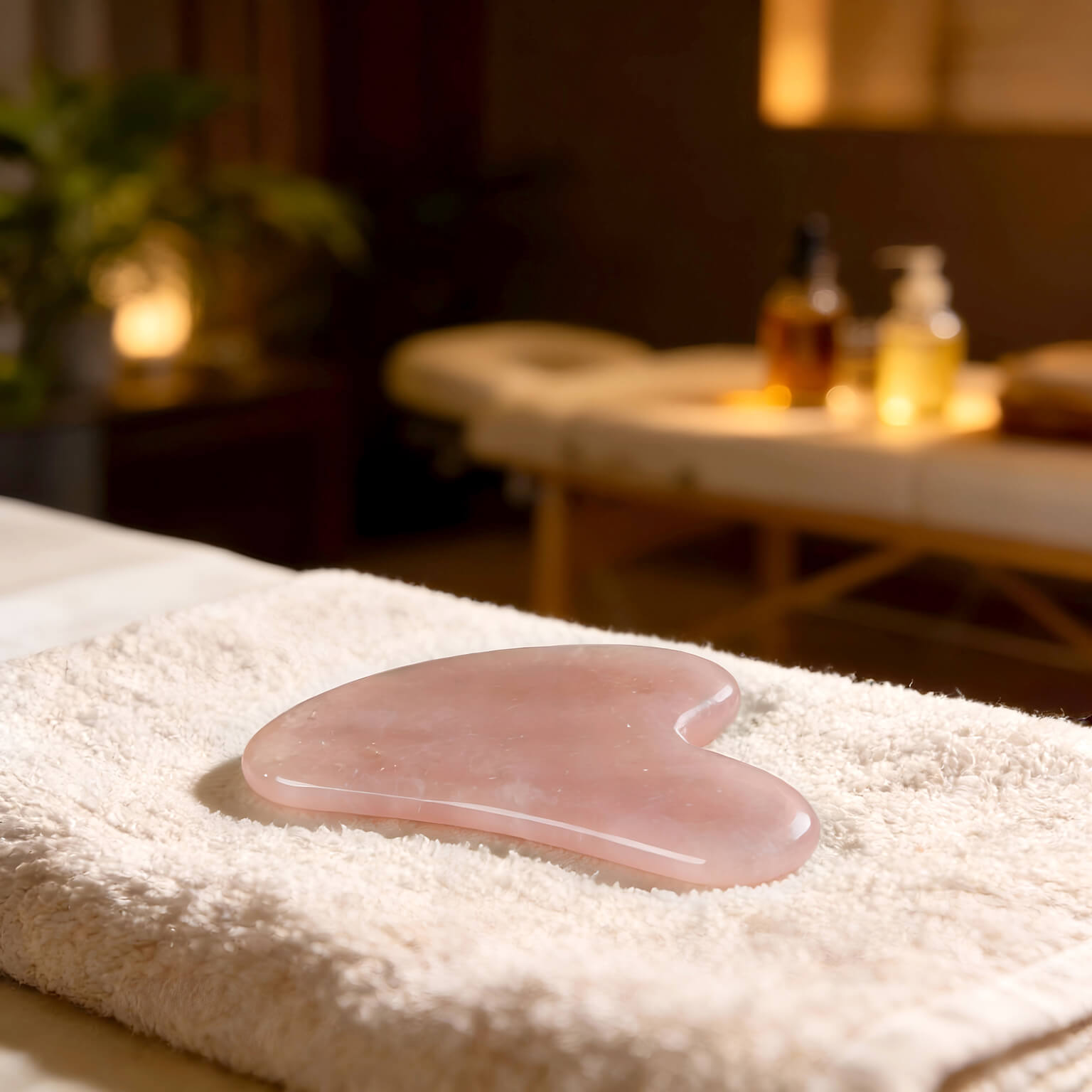 Gua sha Massagestein Rosenquarz