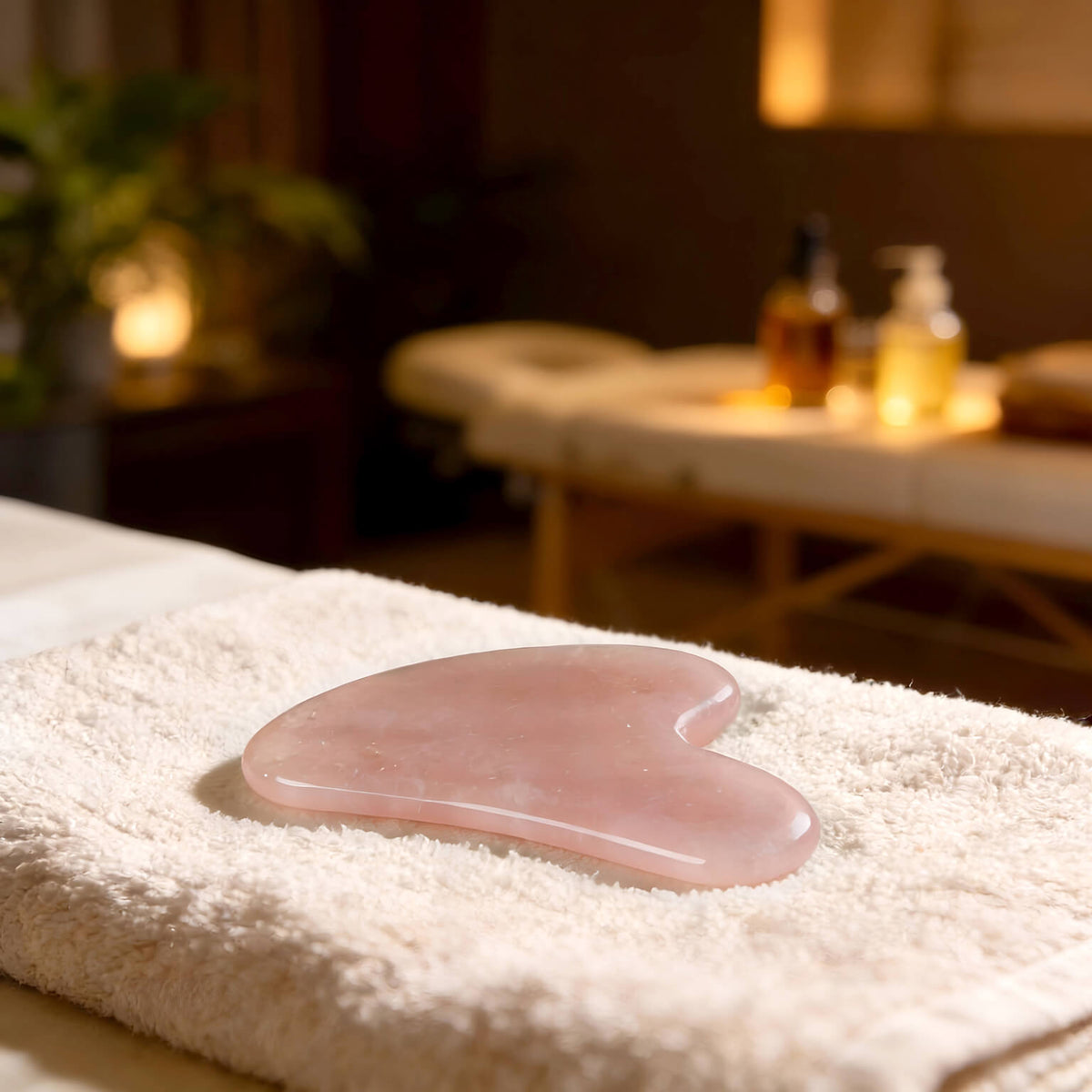 Gua sha Massagestein Rosenquarz