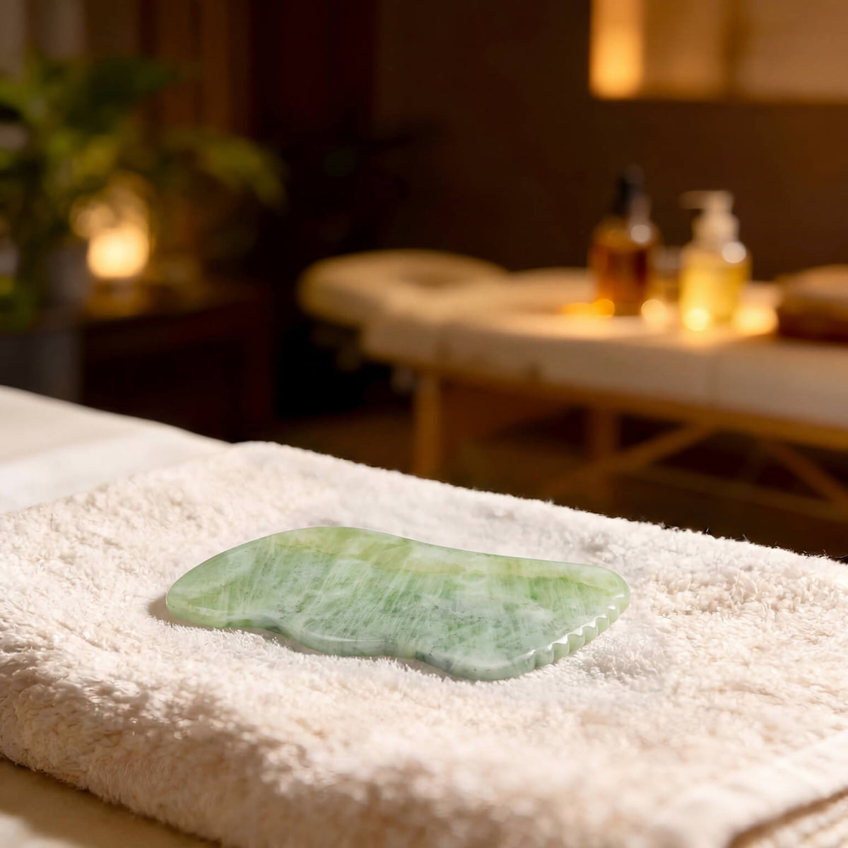 Gua sha Massagestein Xinyi Jade wellig