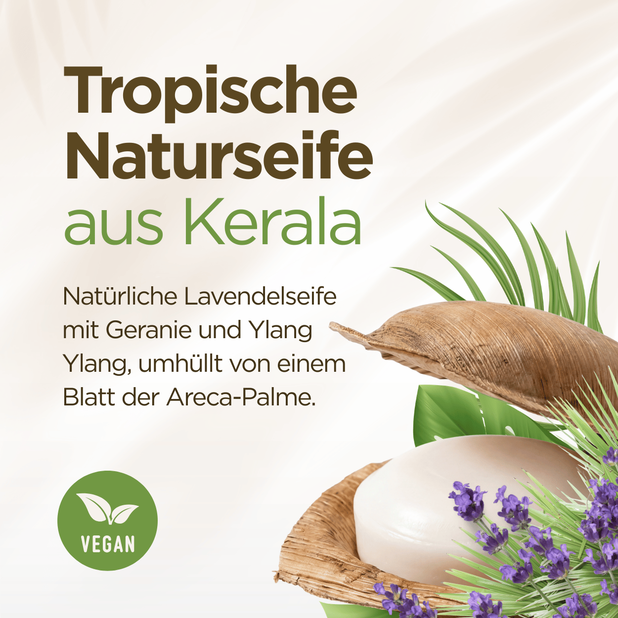 Holy Lama Lavendel Seife im Palmblatt