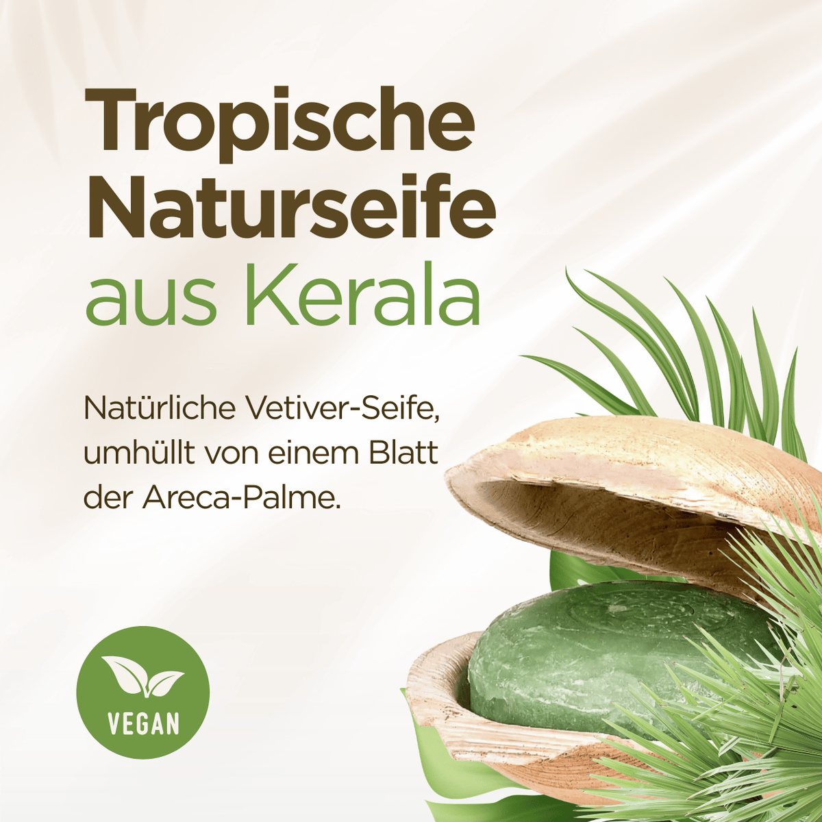 Holy Lama Vetiver Seife Rainforest im Palmblatt