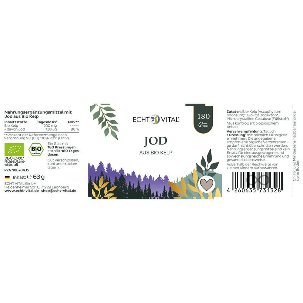 Jod Presslinge aus Bio Kelp