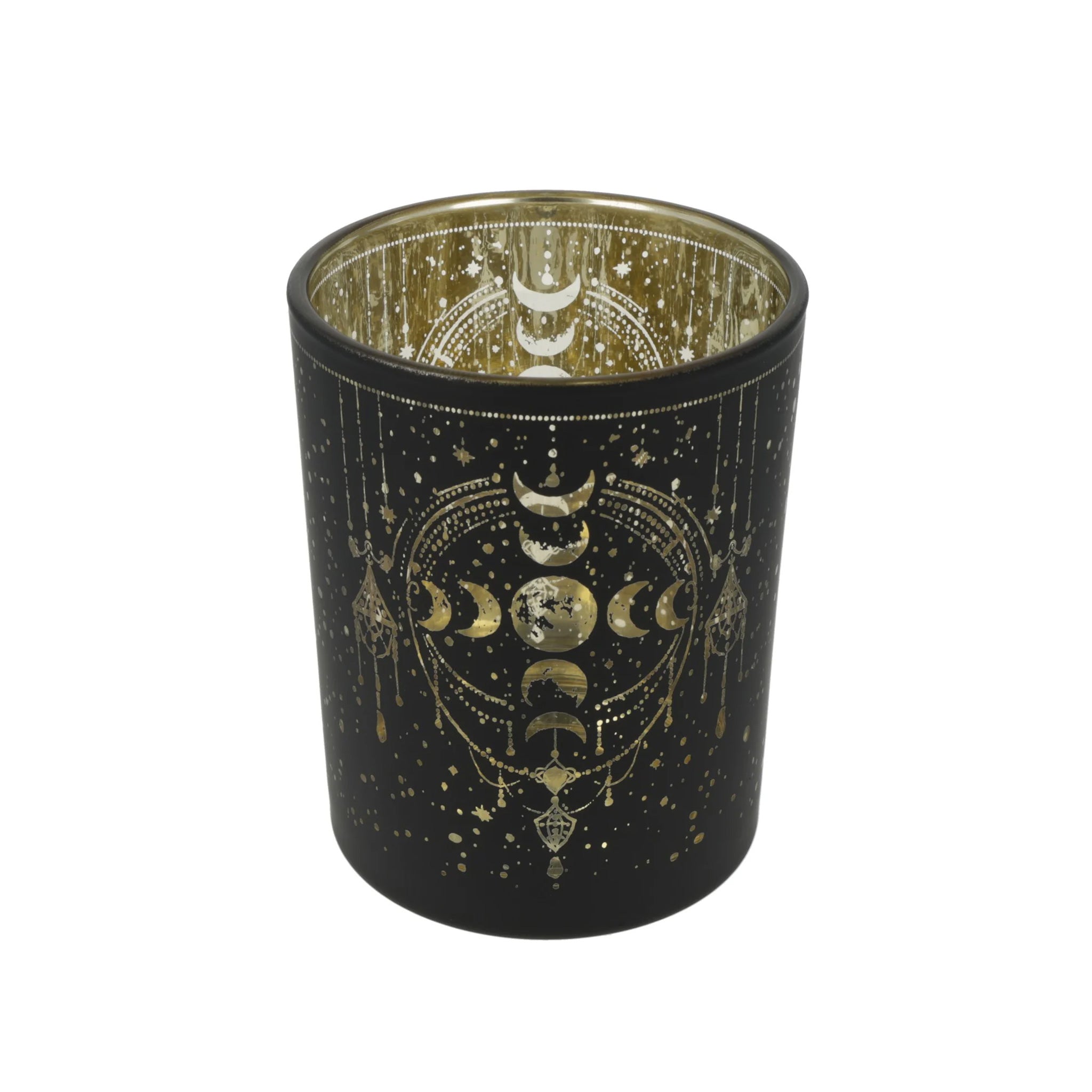 Kerzenhalter Mondphasen aus satiniertem Glas